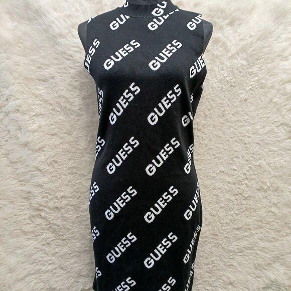 Guess Women’s Black and White Logo Dress Size XL - Picture 1 of 10